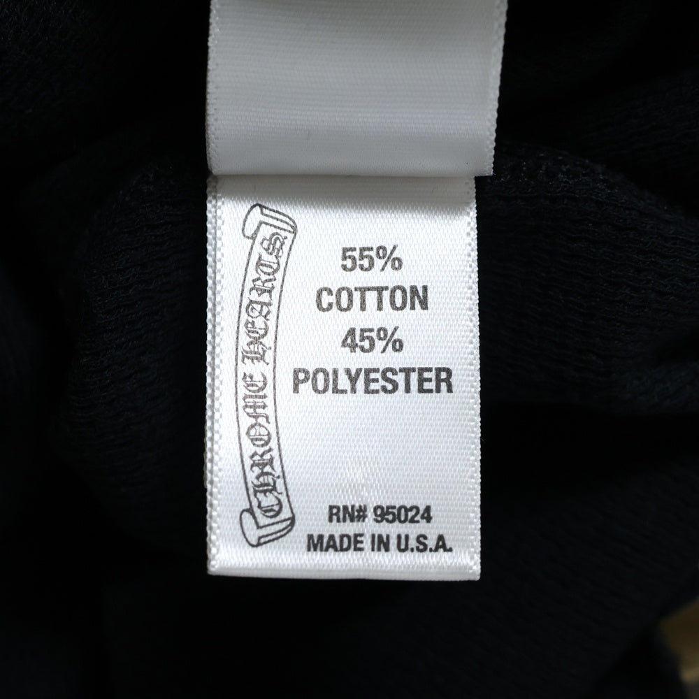 CHROME HEARTS(クロムハーツ) FLRL CRS Thermal L/S TEE バーティカルロゴ バックフローラルクロス サーマル クルーネック ロングスリーブ 長袖Tシャツ ロンT ブラック