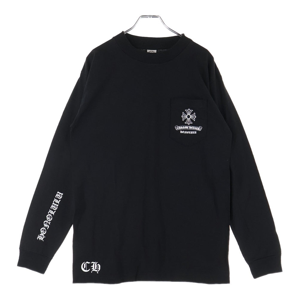 CHROME HEARTS(クロムハーツ) OLD Honolulu CH PLS L/S TEE ホノルル限定 バッグCHプラス ロングスリーブ 長袖Tシャツ ロンT ブラック
