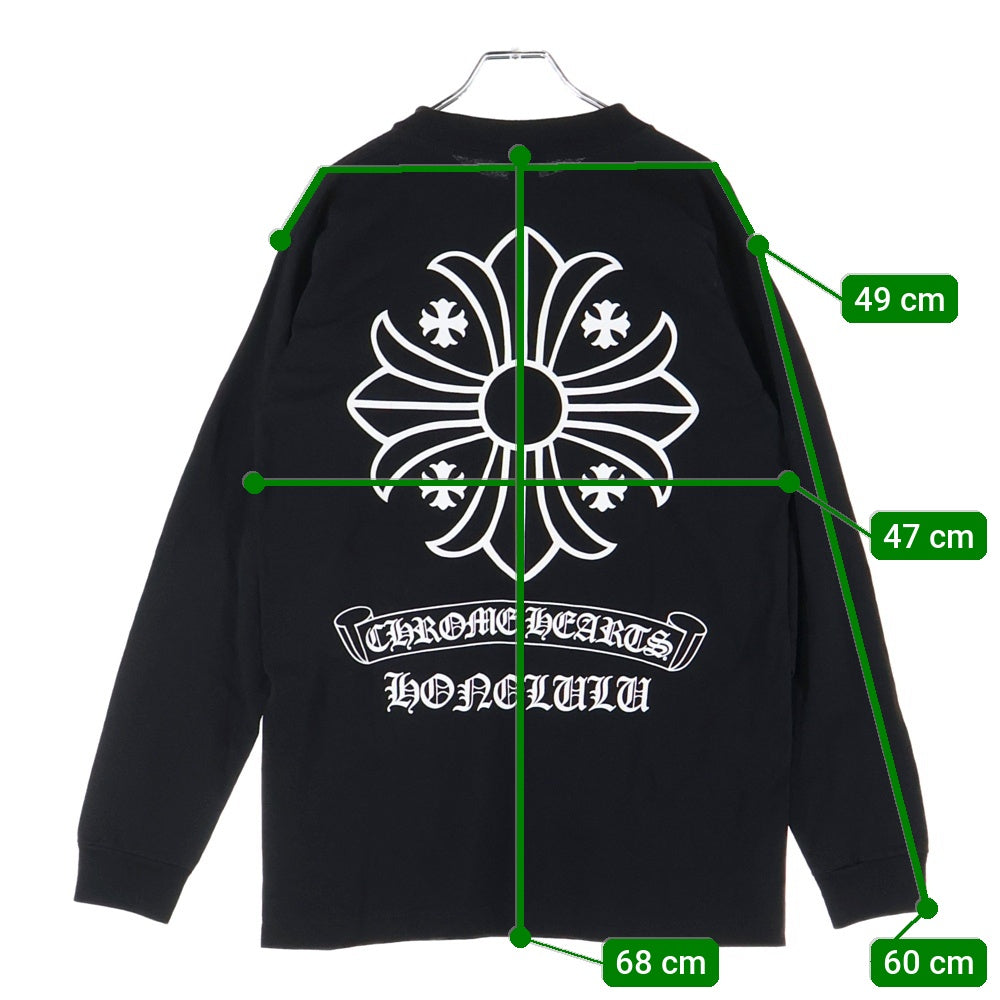 CHROME HEARTS(クロムハーツ) OLD Honolulu CH PLS L/S TEE ホノルル限定 バッグCHプラス ロングスリーブ 長袖Tシャツ ロンT ブラック