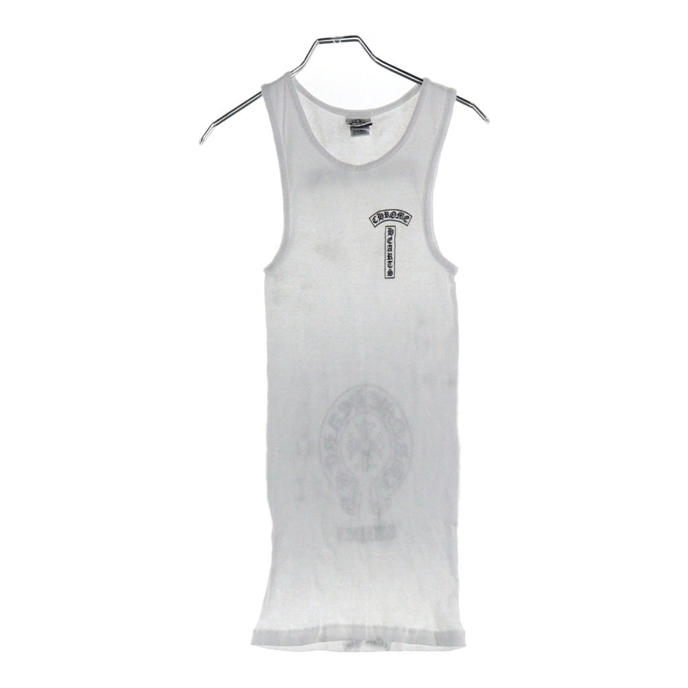 CHROME HEARTS(クロムハーツ) OLD Taipei FUCK YOU T-BAR TANK TOP オールドモデル 台湾限定 ファックユー Tバー バックホースシュープリント タンクトップ ノースリーブ ホワイト