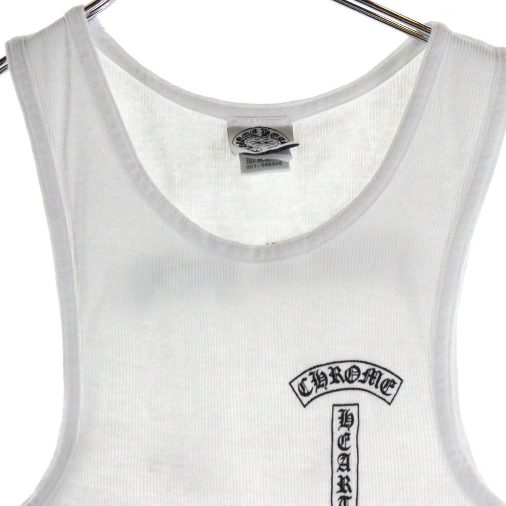 CHROME HEARTS(クロムハーツ) OLD Taipei FUCK YOU T-BAR TANK TOP オールドモデル 台湾限定 ファックユー Tバー バックホースシュープリント タンクトップ ノースリーブ ホワイト