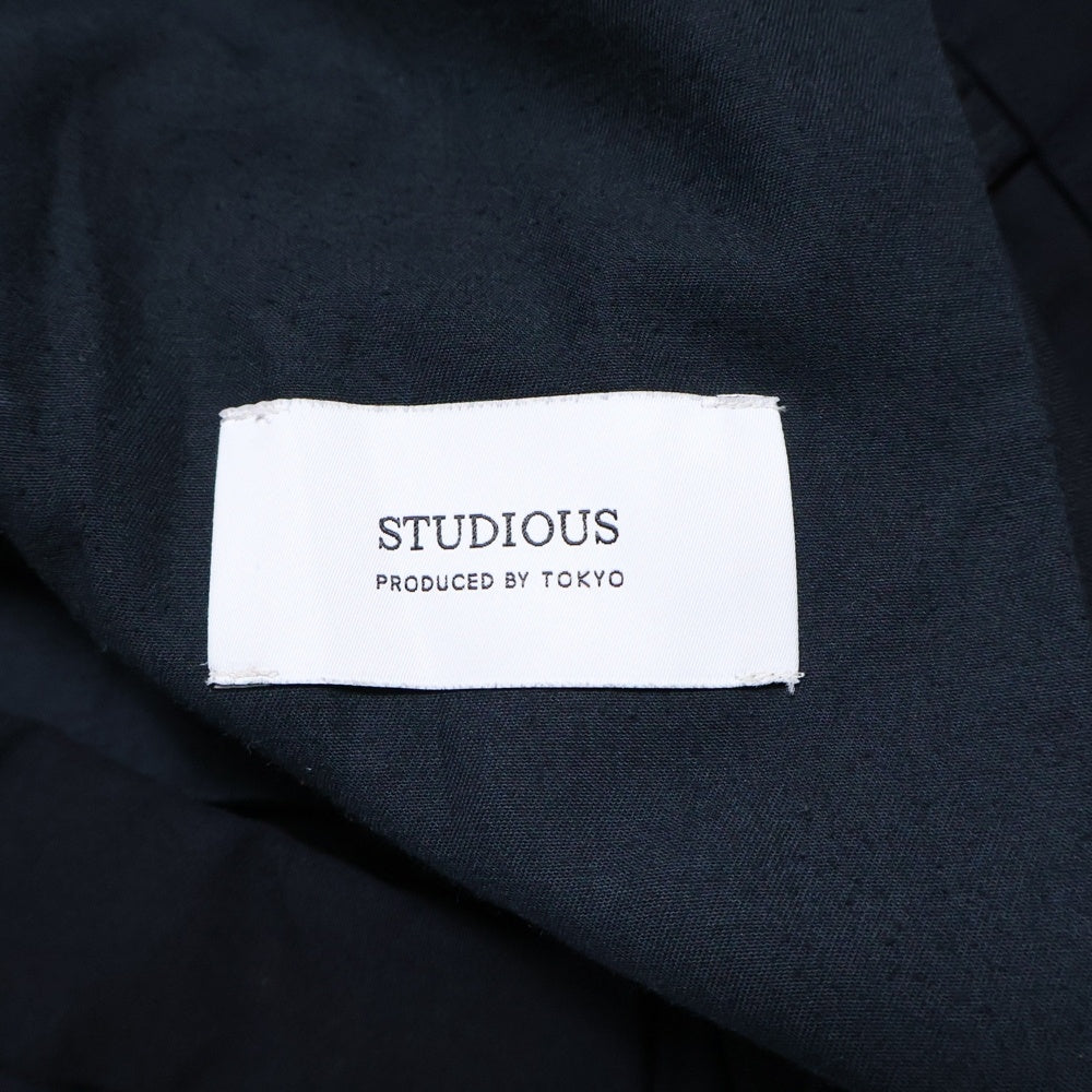 STUDIOUS(ステュディオス) ポリエステル スラックス パンツ ブラック 100340005
