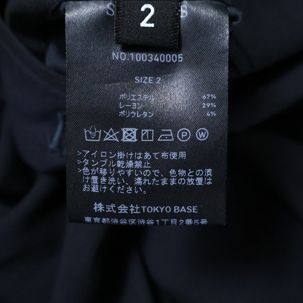 STUDIOUS(ステュディオス) ポリエステル スラックス パンツ ブラック 100340005