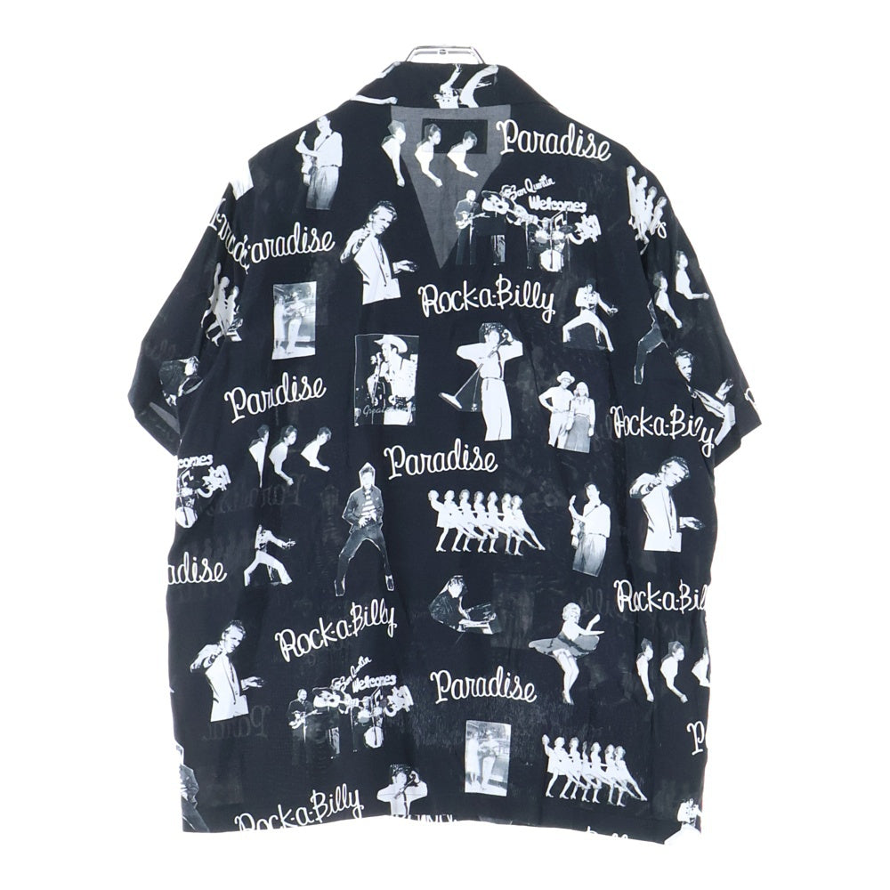 WACKO MARIA(ワコマリア) 19SS ROCKABILLY S/S HAWAIIAN SHIRTS ロカビリー 総柄 半袖シャツ ブラック