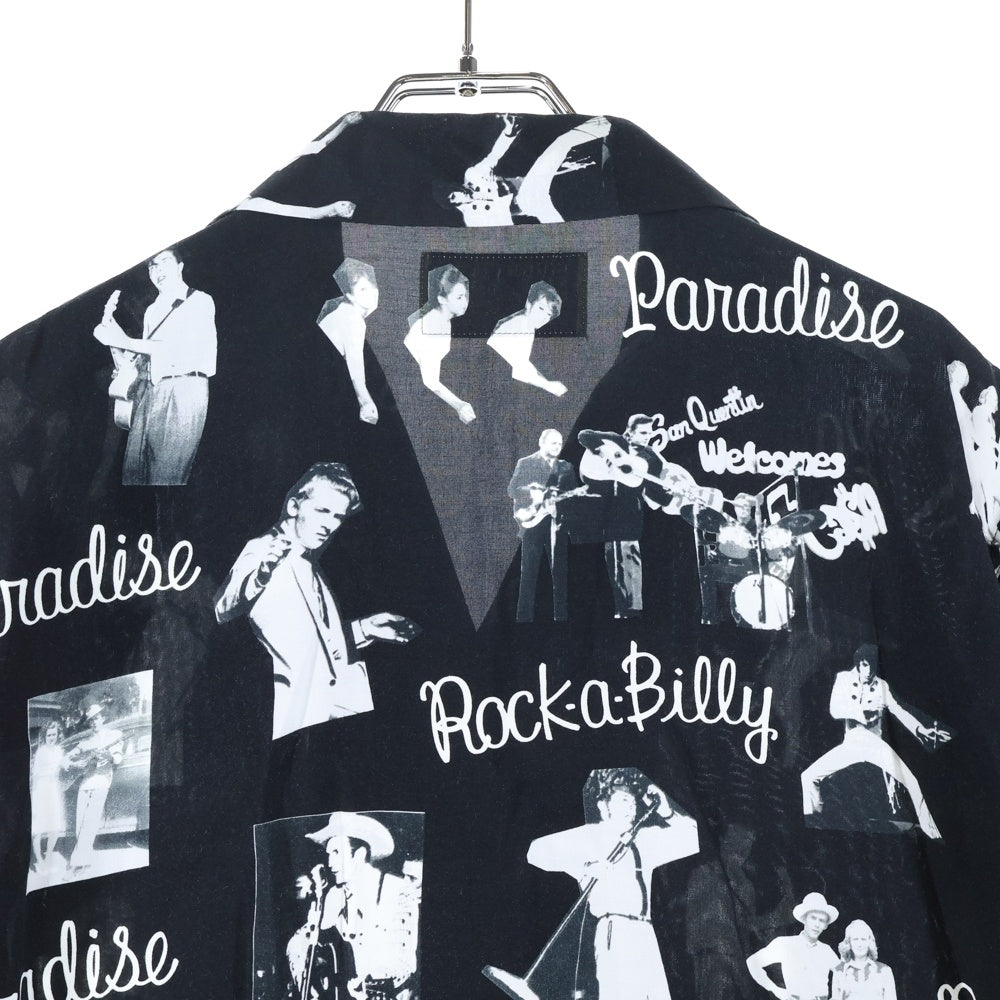 WACKO MARIA(ワコマリア) 19SS ROCKABILLY S/S HAWAIIAN SHIRTS ロカビリー 総柄 半袖シャツ ブラック