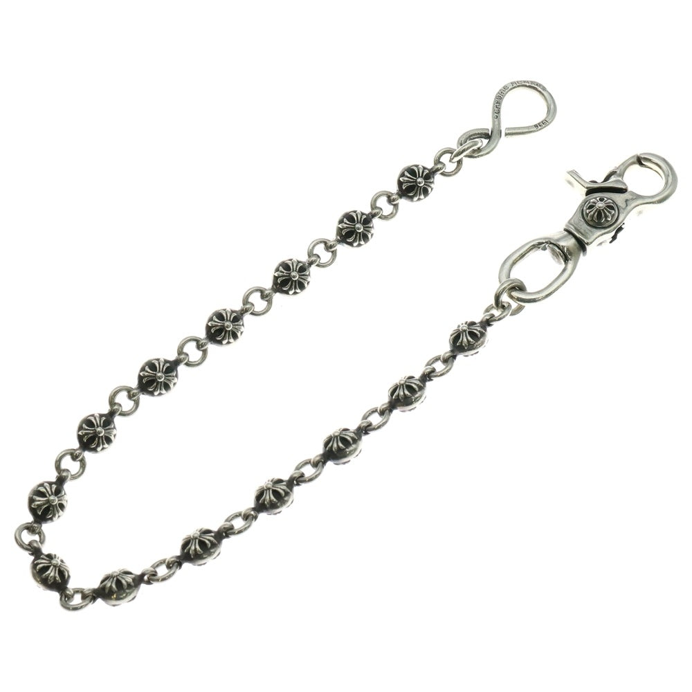 CHROME HEARTS(クロムハーツ) 2BALL SHORT-S/1クリップショート#2クロスボール ウォレットチェーン シルバー BCA063