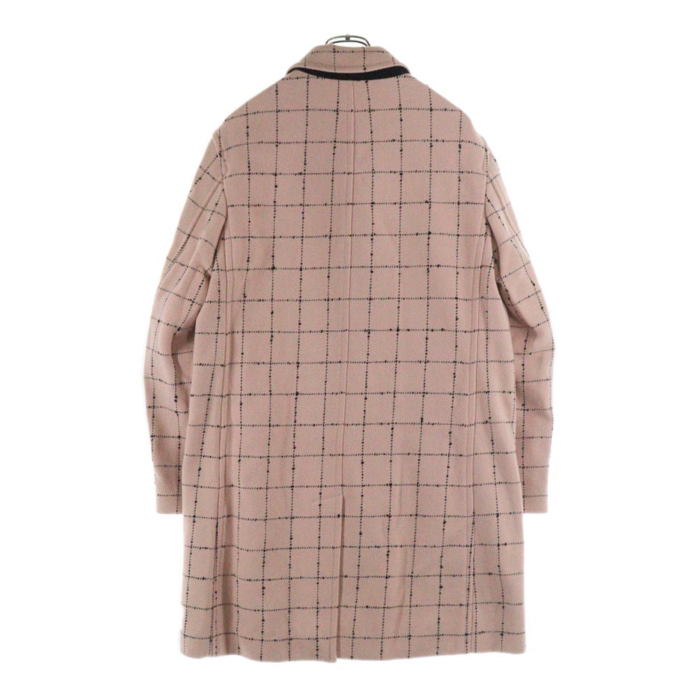 SUPREME(シュプリーム) 19AW Wool Windowpane Overcoat ウール ウィンドウペーン パネル ロングコート チェスターコート ジャケット ピンク