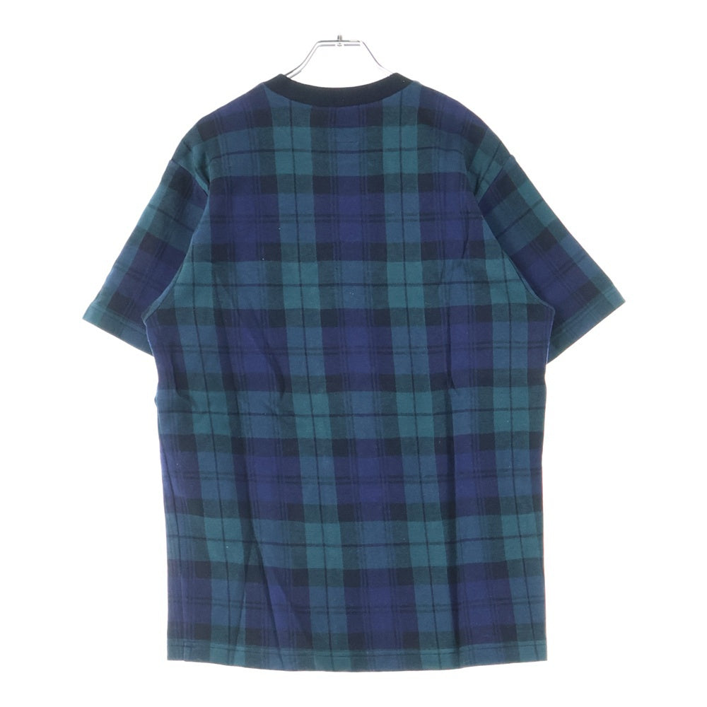 SUPREME(シュプリーム) 18SS Jacquard Tartan Plaid Pokcket Tee ジャガード タータンチェック ブラックウォッチ クルーネック 半袖Tシャツ カットソー カーキ/ブラック