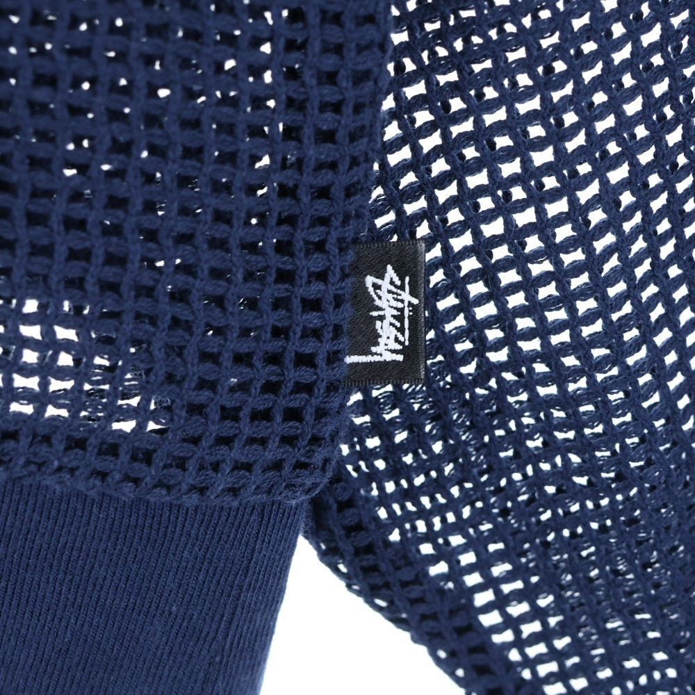 STUSSY(ステューシー) 22SS Cotton Mesh L/S Tee コットン メッシュ ロングスリーブ 長袖Tシャツ ネイビー 1140295