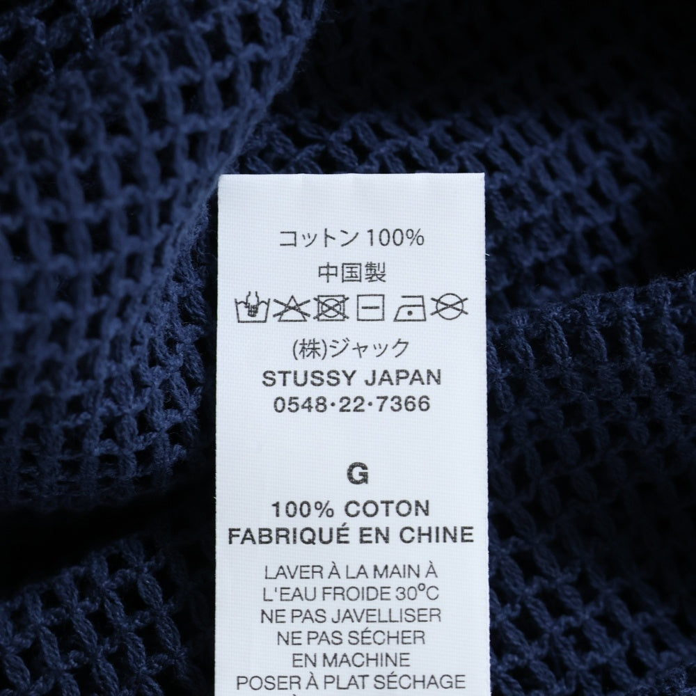 STUSSY(ステューシー) 22SS Cotton Mesh L/S Tee コットン メッシュ ロングスリーブ 長袖Tシャツ ネイビー 1140295