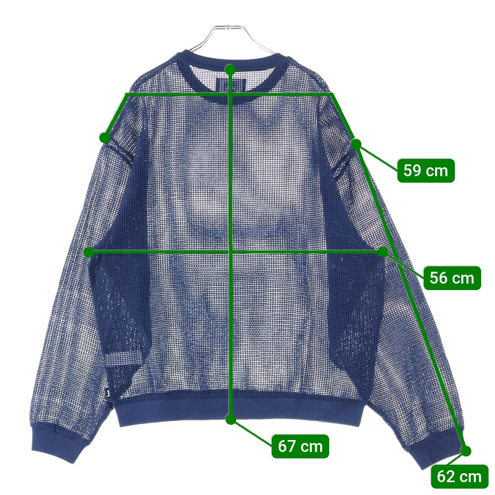 STUSSY(ステューシー) 22SS Cotton Mesh L/S Tee コットン メッシュ ロングスリーブ 長袖Tシャツ ネイビー 1140295