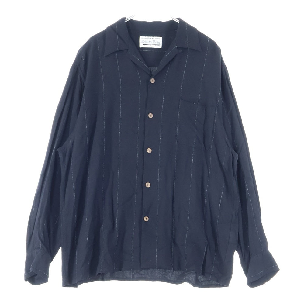 WACKO MARIA(ワコマリア) KASURI OPEN COLLAR SHIRT オープン カラー シャツ ブラック