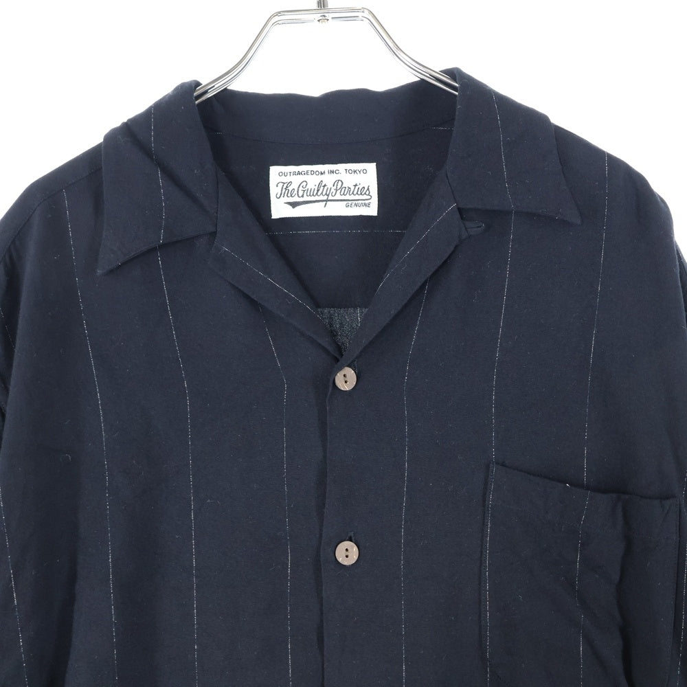WACKO MARIA(ワコマリア) KASURI OPEN COLLAR SHIRT オープン カラー シャツ ブラック