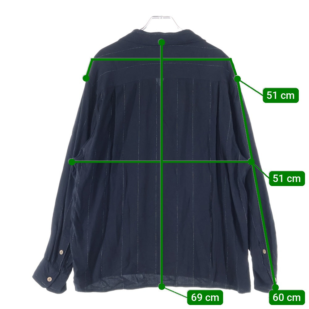WACKO MARIA(ワコマリア) KASURI OPEN COLLAR SHIRT オープン カラー シャツ ブラック