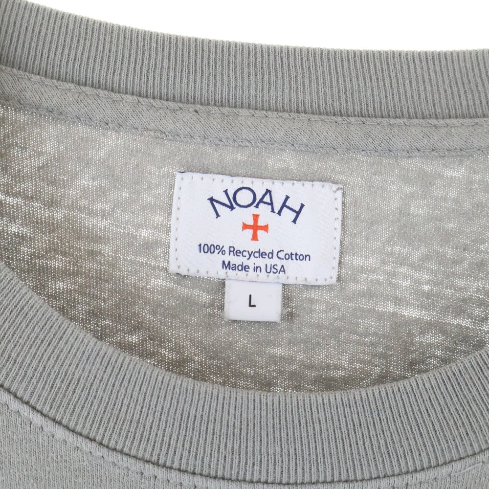 NOAH(ノア) ロゴ プリント 長袖Tシャツ ロンT カットソー グレー
