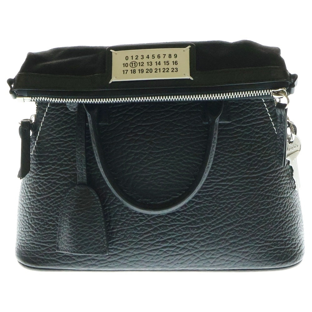 Maison Margiela 0(メゾンマルジェラ) 5AC ミニバッグ 2way ハンド ショルダー バッグ カーフレザー キャンバス ブラック S56WG0082