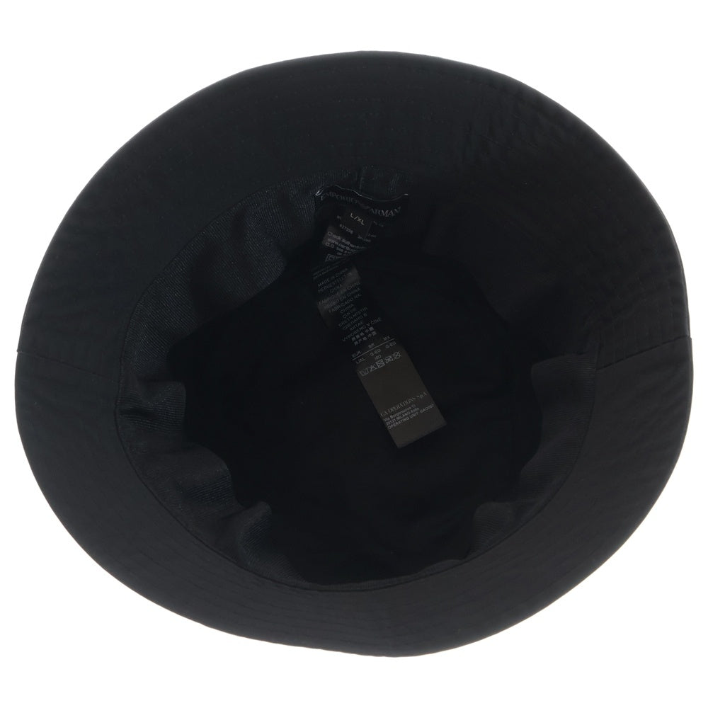 EMPORIO ARMANI(エンポリオアルマーニ) ロゴプリント バケットハット ブラック BQHA01