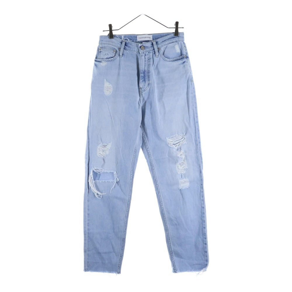 Calvin Klein(カルバンクライン) ダメージ加工 ストレートデニム レディース J217150 ブルー