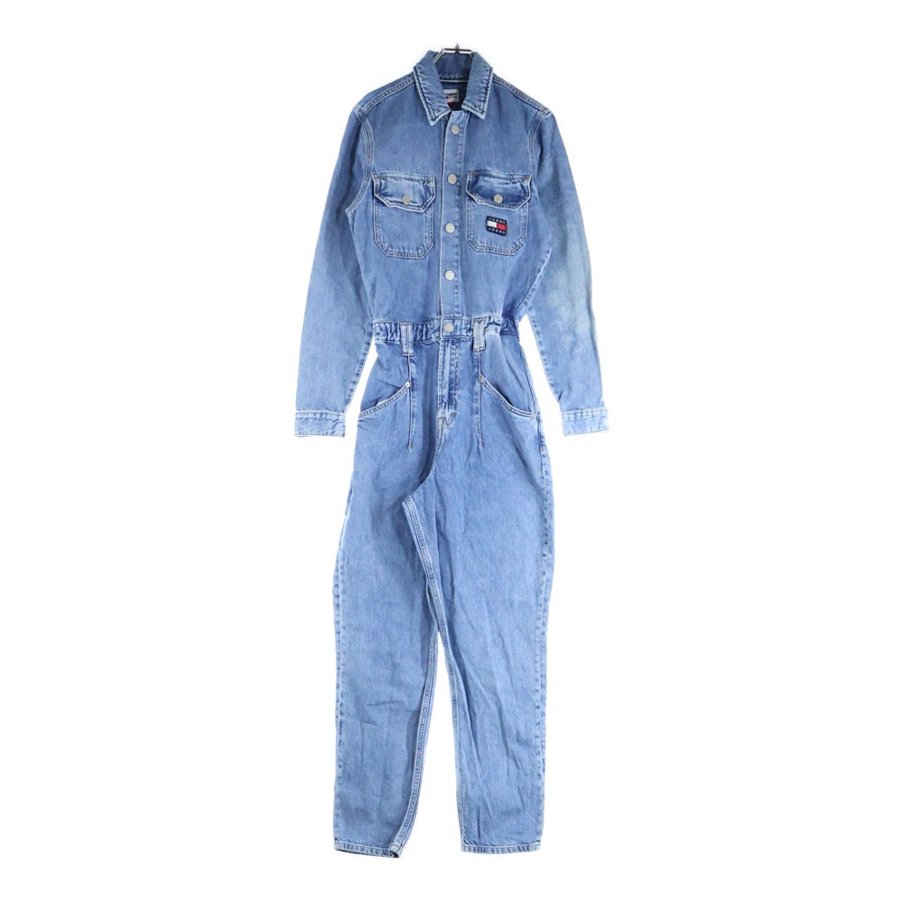 TOMMY JEANS(トミージーンズ) Overal Mom Jumpsuit デニム オールインワン サロンペット つなぎ レディース DW0DW10106 ブルー