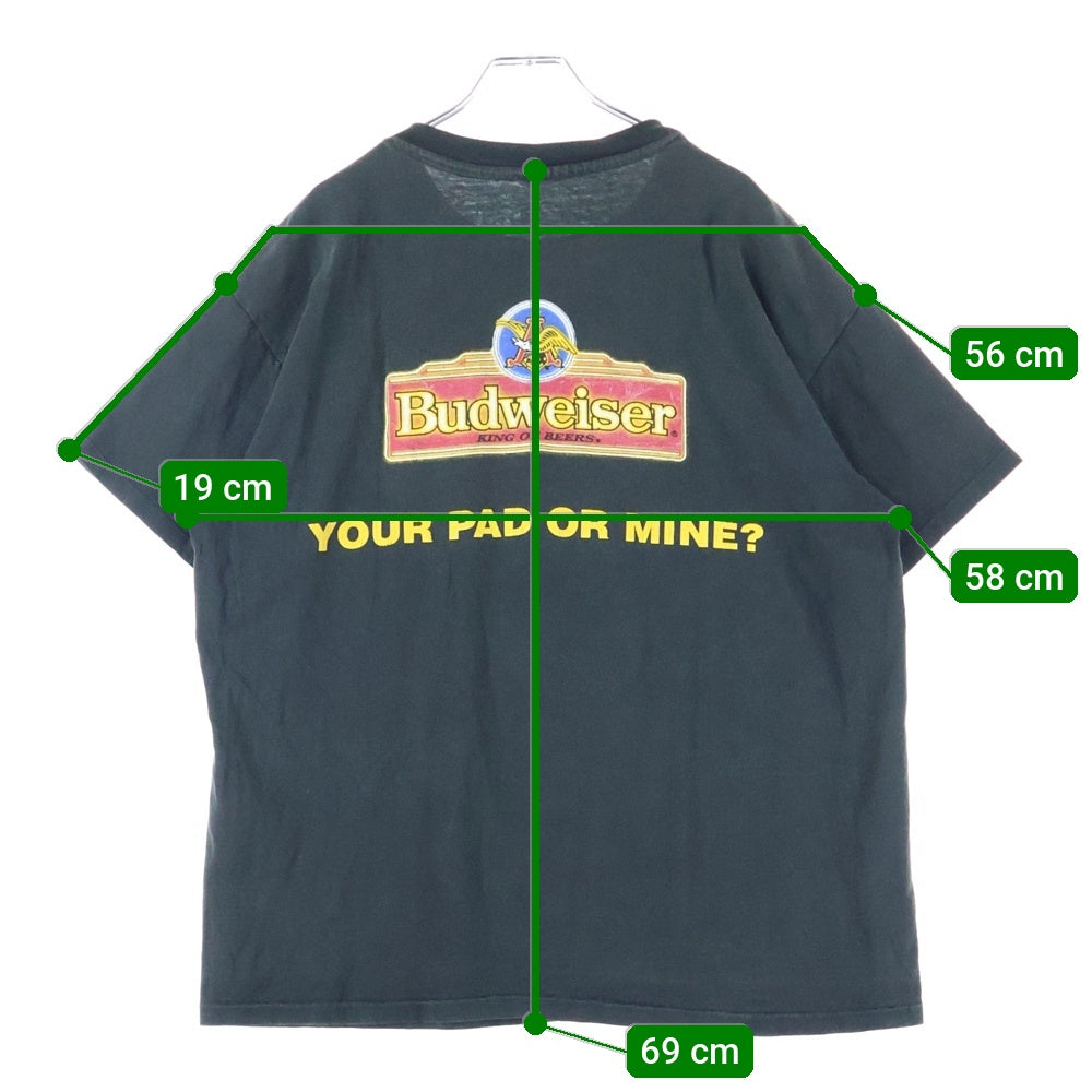 VINTAGE(ヴィンテージ) 90s VINTAGE Budweiser Frog Tee バドワイザー カエル 両面プリント クルーネック 半袖Tシャツ カットソー ブラック