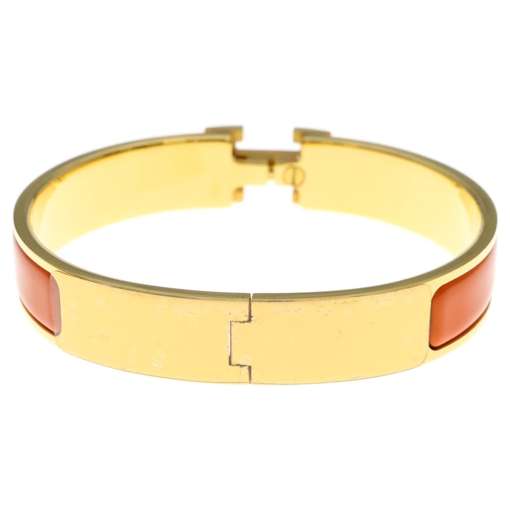 HERMES(エルメス) クリックH ロゴ エナメルバングル ブレスレット ゴールド/オレンジ