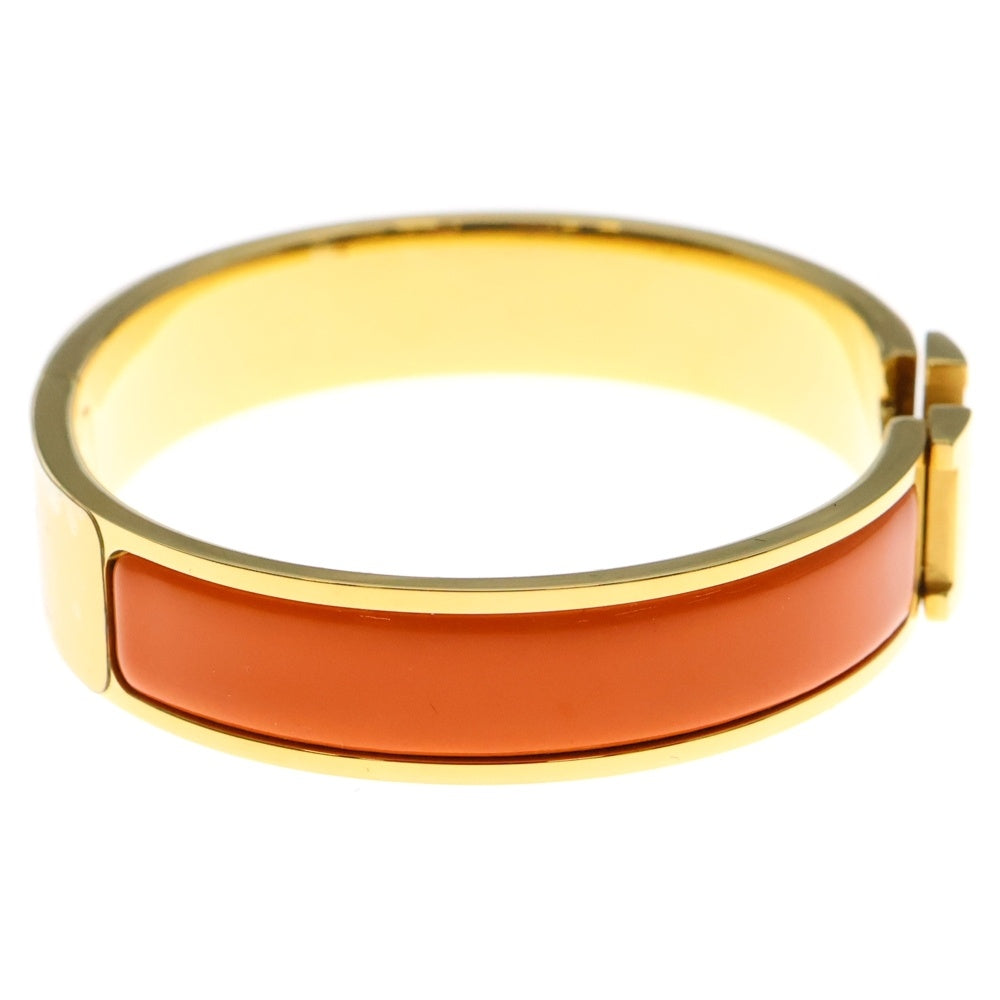 HERMES(エルメス) クリックH ロゴ エナメルバングル ブレスレット ゴールド/オレンジ