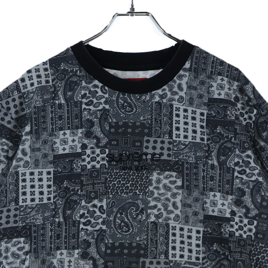 SUPREME(シュプリーム) 19SS Patchwork Paisley S/S Top パッチワークペイズリー 半袖Tシャツ カットソー ブラック