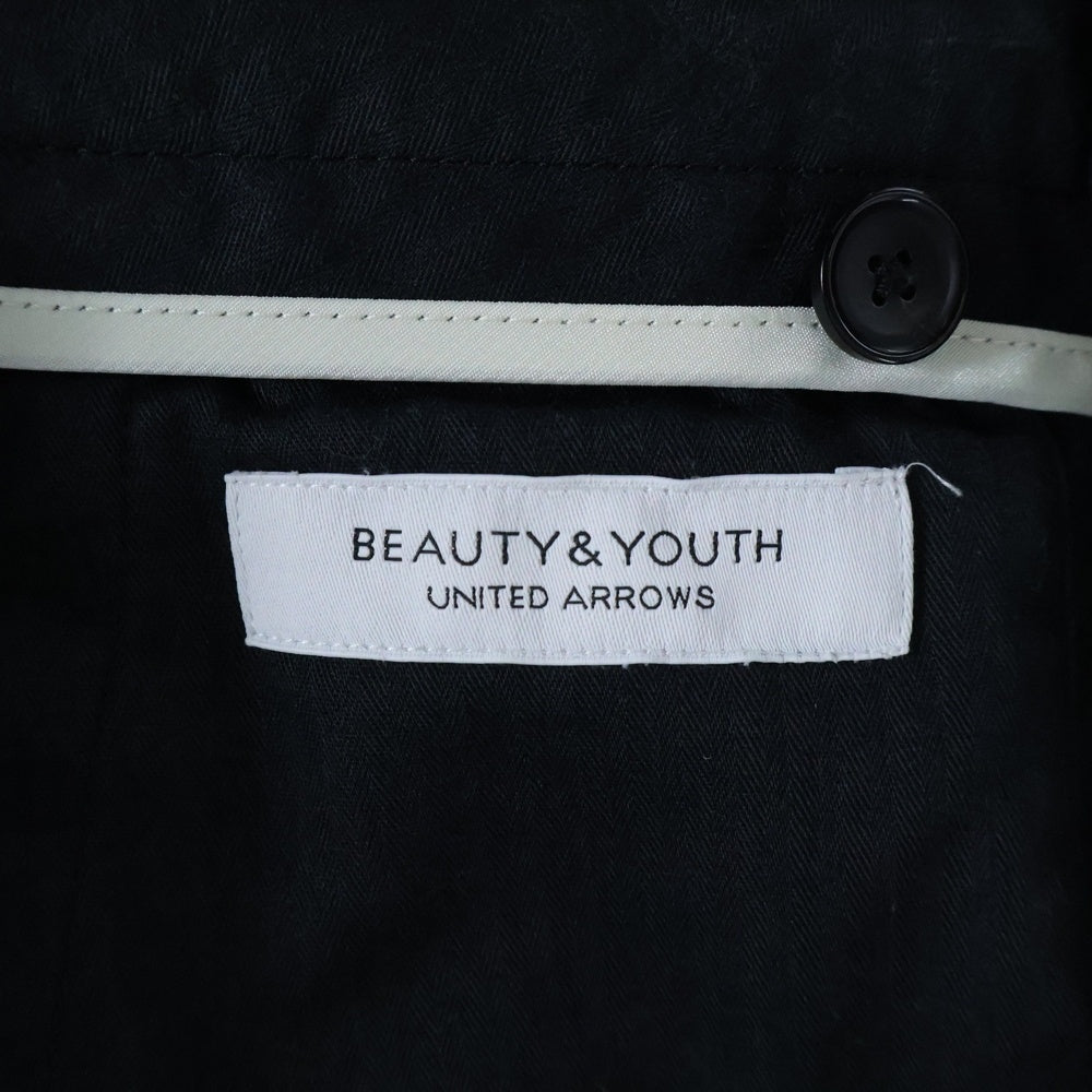 BEAUTY&YOUTH UNITED ARROWS(ビューティーアンドユースユナイテッドアローズ) ピーチシャンブレーアンクルコットンパンツ ブラック