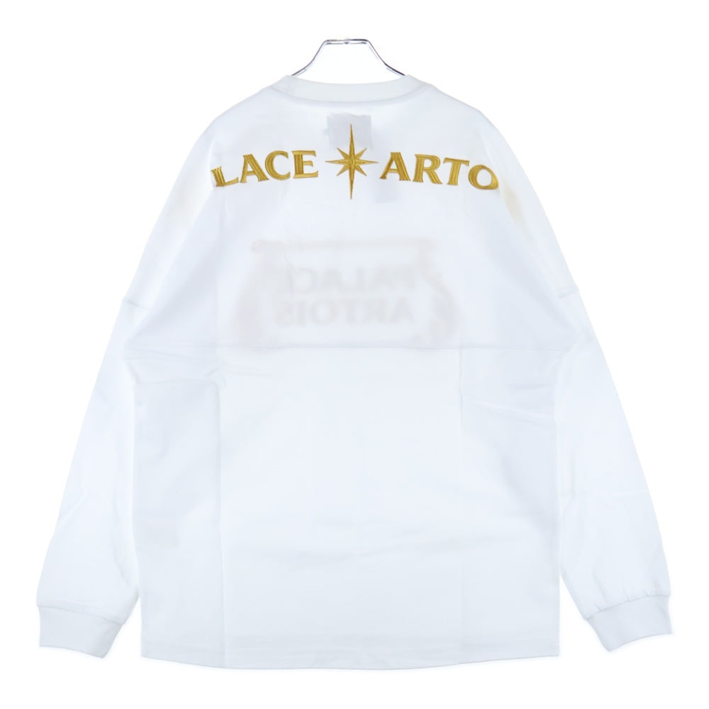Palace Skateboards(パレススケートボーズ) 21SS x Stella Artois Drop Shoulder Long-Sleeve フロントロゴ刺繍 長袖Tシャツ ホワイト P20STES001