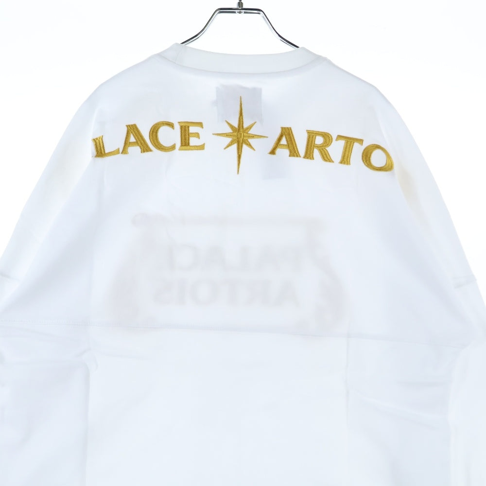 Palace Skateboards(パレススケートボーズ) 21SS x Stella Artois Drop Shoulder Long-Sleeve フロントロゴ刺繍 長袖Tシャツ ホワイト P20STES001