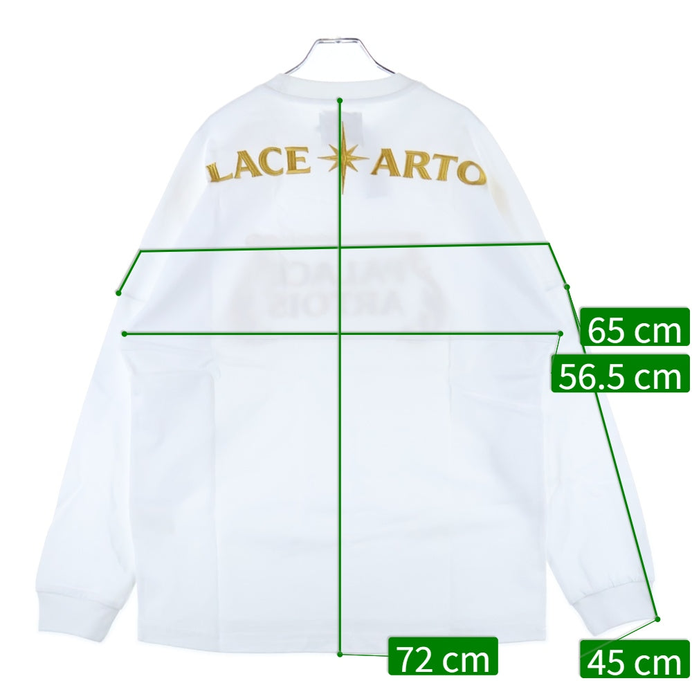 Palace Skateboards(パレススケートボーズ) 21SS x Stella Artois Drop Shoulder Long-Sleeve フロントロゴ刺繍 長袖Tシャツ ホワイト P20STES001