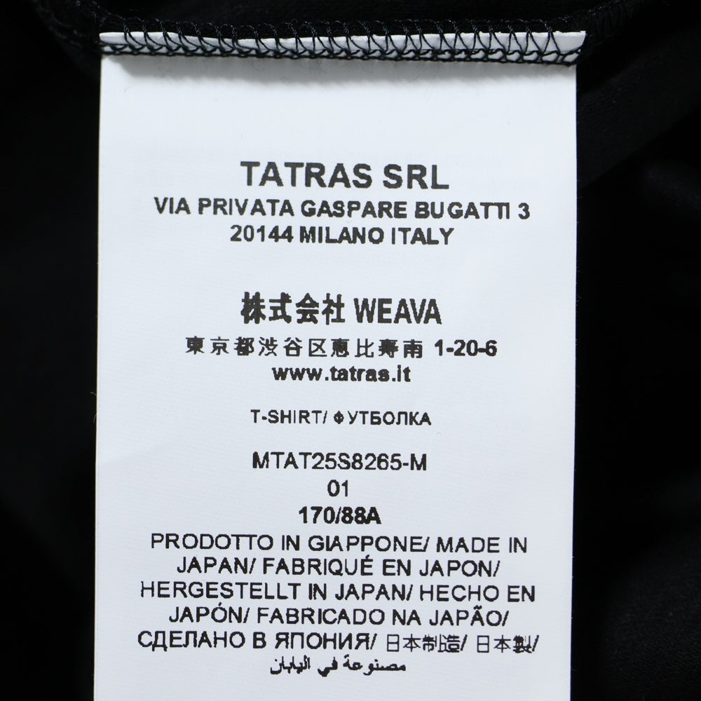 TATRAS(タトラス) 25SS CIALO チアーロ 袖ロゴワッペン 半袖Tシャツ ブラック MTAT25S8265