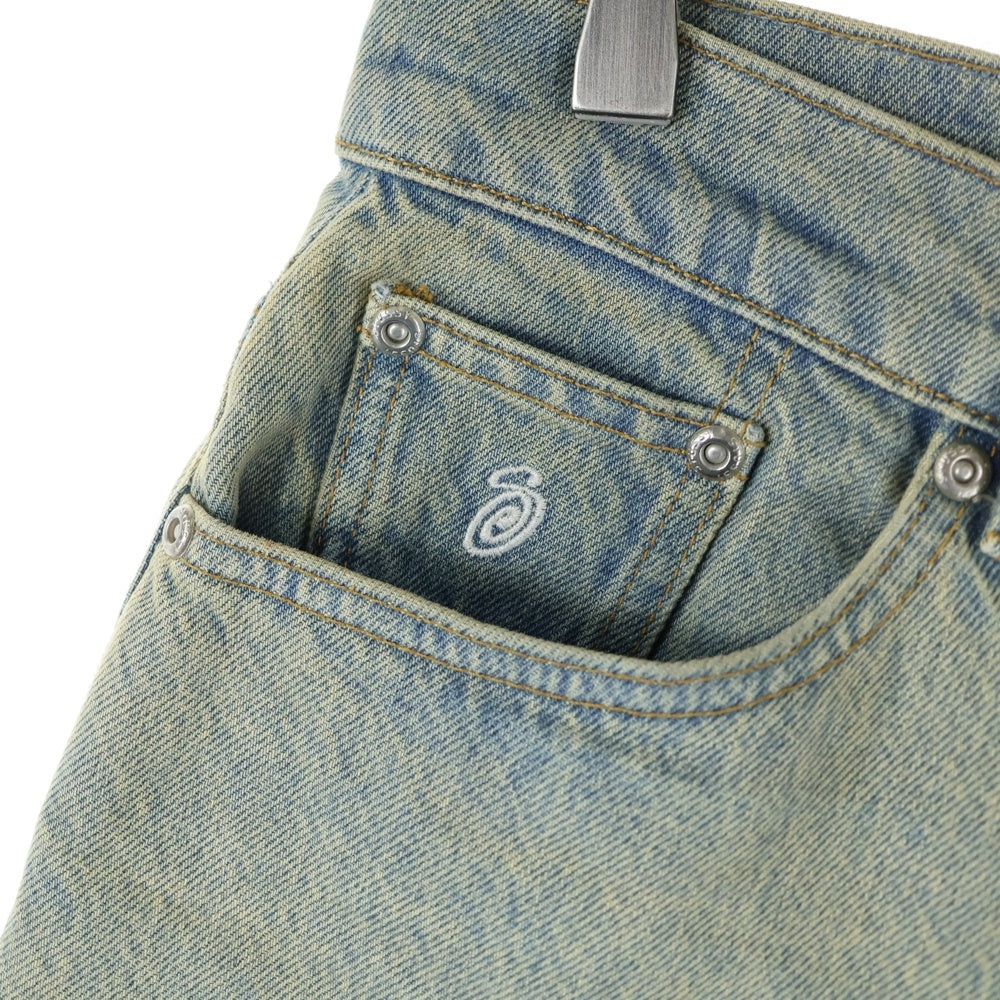 STUSSY(ステューシー) BIG OL JEAN DENIM ビッグシルエット ウォッシュド加工 ワイドデニムパンツ 116599 インディゴ