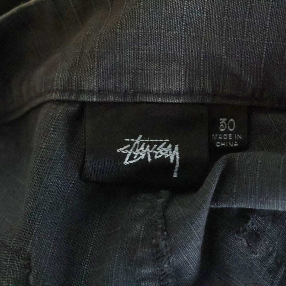 STUSSY(ステューシー) 24SS FLIGHT PANT RIPSTOP PIGMENT DYED フライト リップストップ ピグメントダイ パンツ ブラック 24S116655