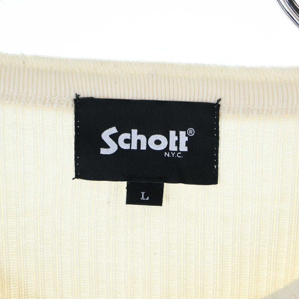 SCHOTT(ショット) ARMY RIB HENLEY NECK T-SHIRT アーミー リブ ヘンリーネック 長袖Tシャツ カットソー 782-5230013