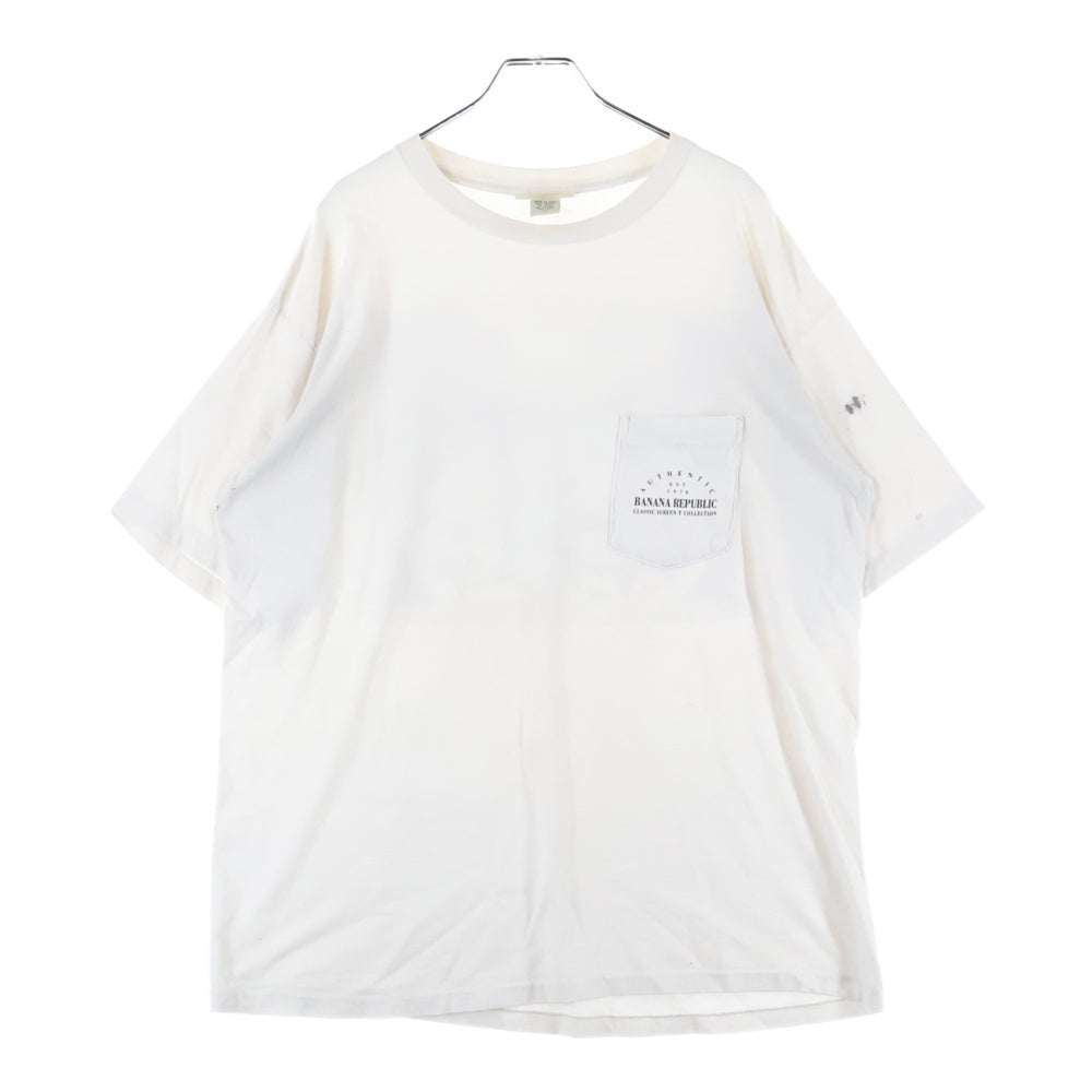VINTAGE(ヴィンテージ) 90s Banana Republic バナナリパブリック 世界地図プリント クルーネック 半袖Tシャツ カットソー ホワイト