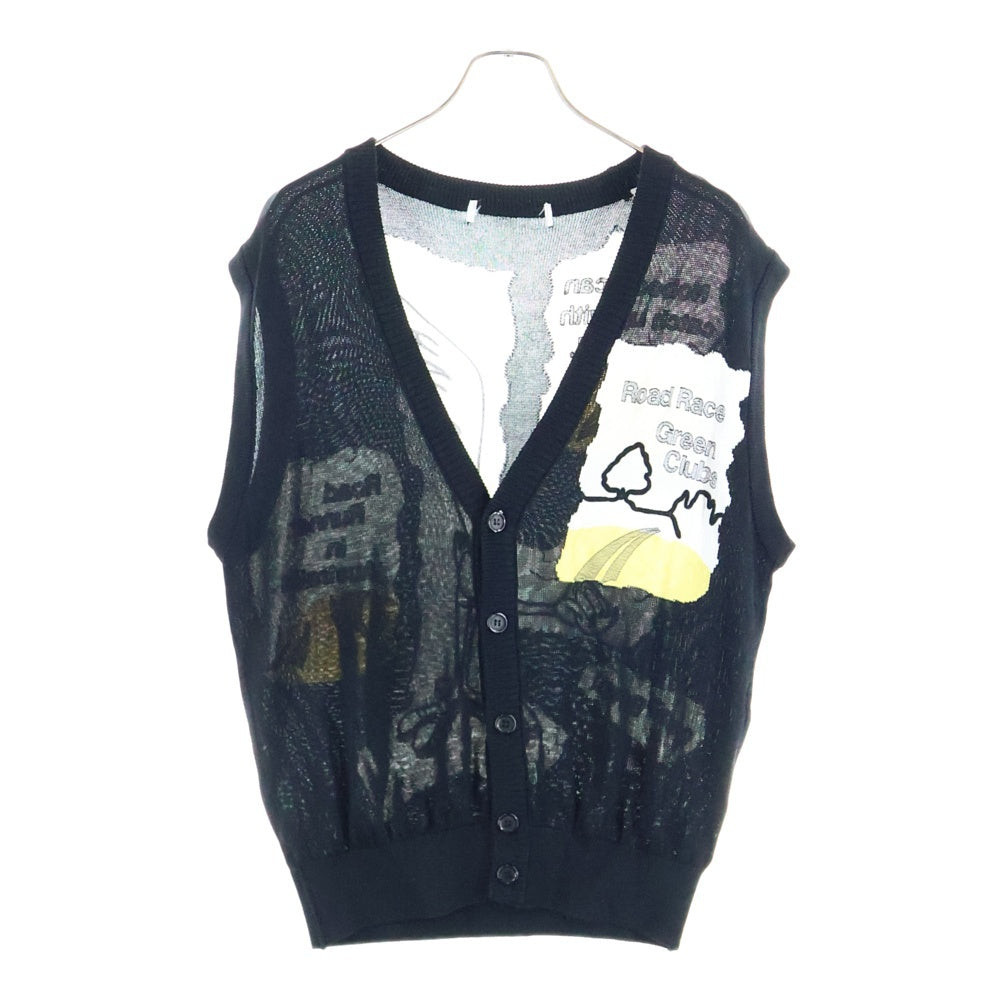NO BRAND(ノーブランド) GREEN CLUBS ロードランナー刺繍ベスト ブラック