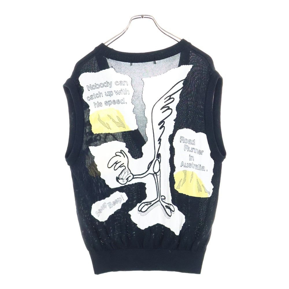 NO BRAND(ノーブランド) GREEN CLUBS ロードランナー刺繍ベスト ブラック