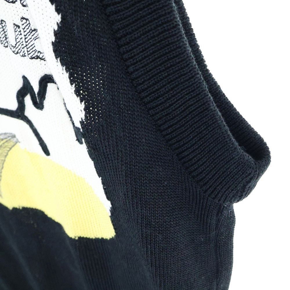 NO BRAND(ノーブランド) GREEN CLUBS ロードランナー刺繍ベスト ブラック