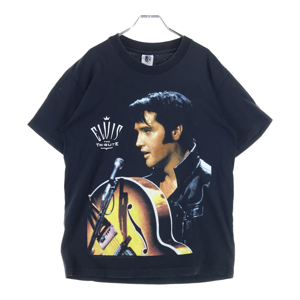 VINTAGE(ヴィンテージ) 90s エルビス プレスリー 両面プリント 半袖Tシャツカットソー ブラック