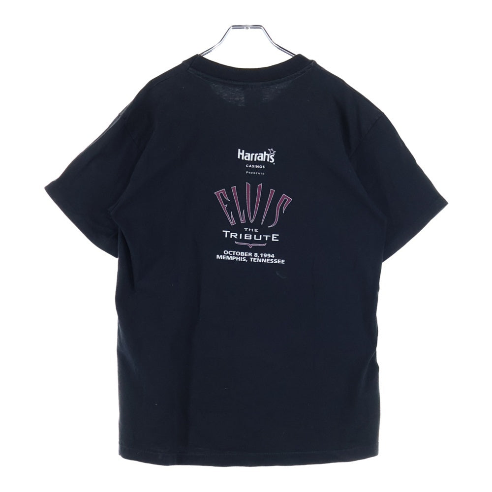 VINTAGE(ヴィンテージ) 90s エルビス プレスリー 両面プリント 半袖Tシャツカットソー ブラック