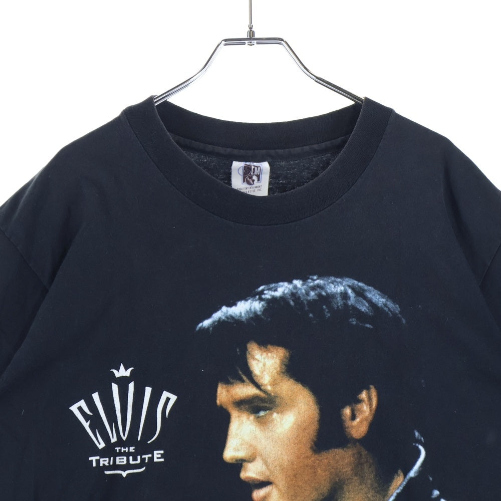 VINTAGE(ヴィンテージ) 90s エルビス プレスリー 両面プリント 半袖Tシャツカットソー ブラック