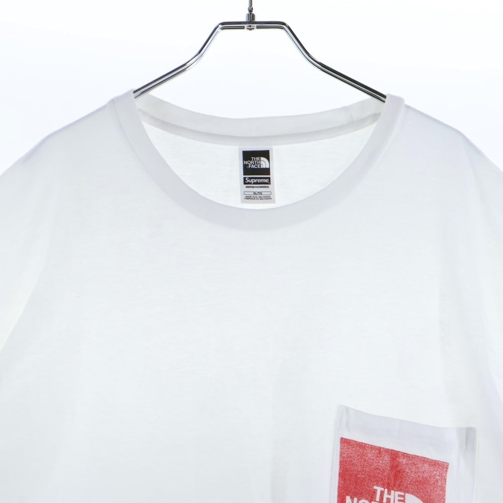 SUPREME(シュプリーム) 23SS ×THE NORTH FACE Printed Pocket Tee ザ ノースフェイス ポケット ロゴプリント クルーネック 半袖Tシャツカットソー ホワイト NT02309I