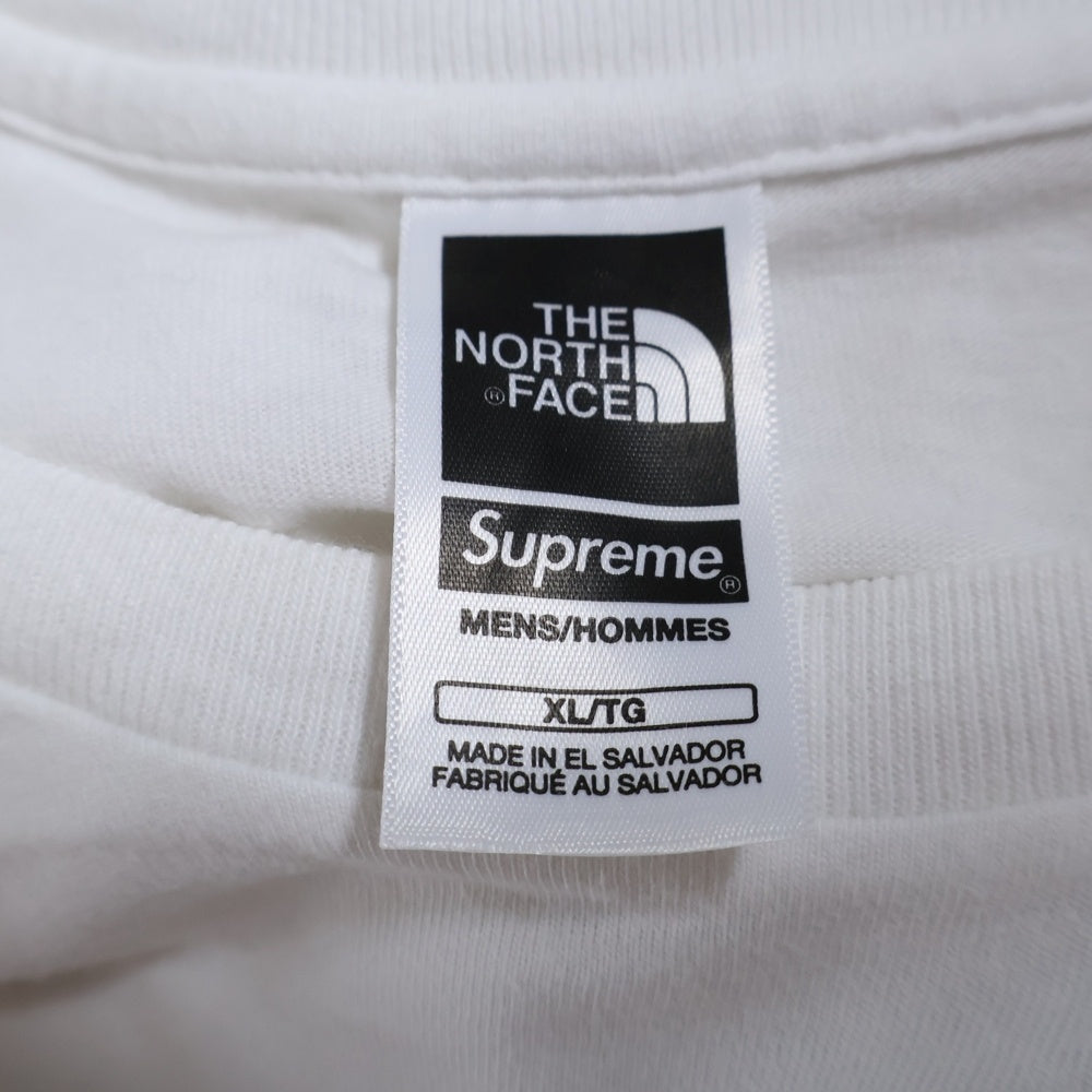 SUPREME(シュプリーム) 23SS ×THE NORTH FACE Printed Pocket Tee ザ ノースフェイス ポケット ロゴプリント クルーネック 半袖Tシャツカットソー ホワイト NT02309I