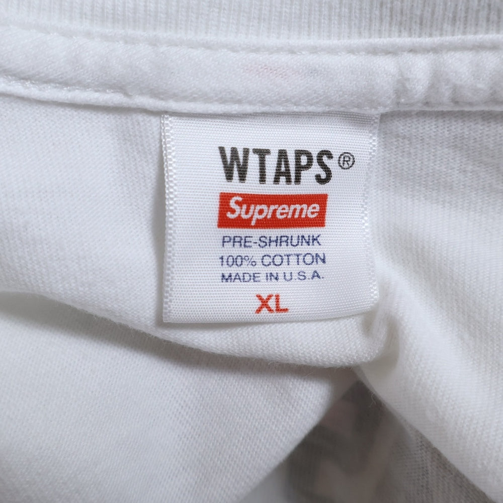 SUPREME(シュプリーム) 21AW×WTAPS Sic'em! Tee ダブルタップス シッケム ロゴプリント クルーネック 半袖Tシャツ カットソー ホワイト