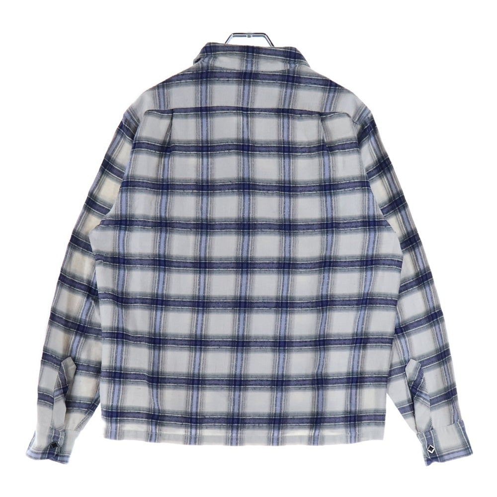 BELAFONTE(ベラフォンテ) オンブレ オープンカラー ネルシャツ チェック 長袖シャツ ブルー