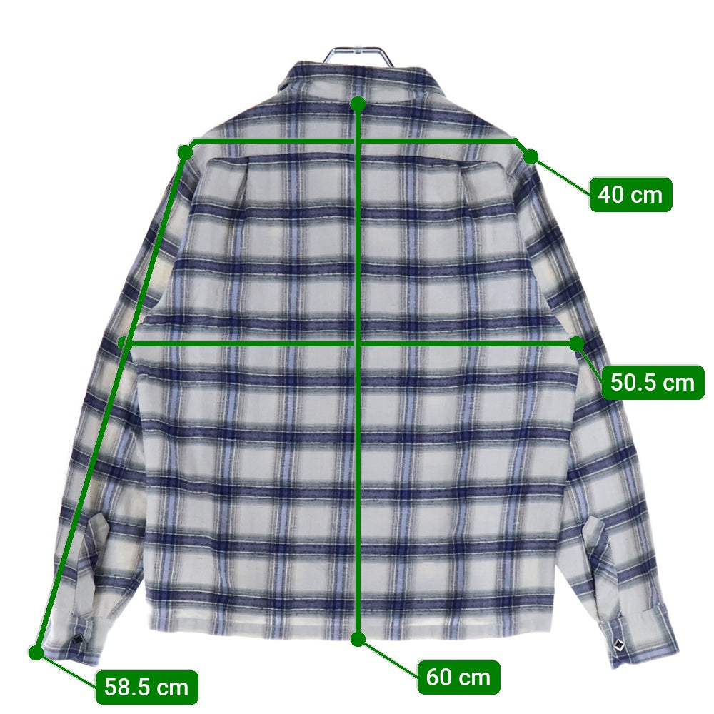 BELAFONTE(ベラフォンテ) オンブレ オープンカラー ネルシャツ チェック 長袖シャツ ブルー