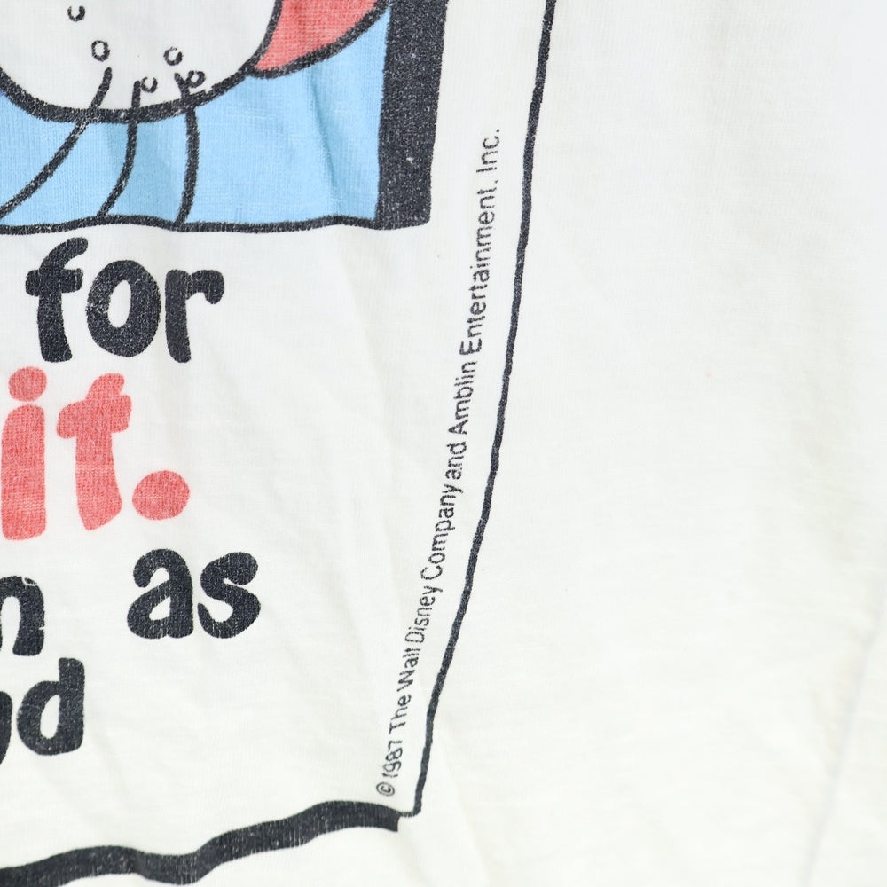 VINTAGE(ヴィンテージ) 80s Disney TOON WEAR Roger Rabit ロジャーラビット フロントプリント 半袖Tシャツ カットソー ホワイト