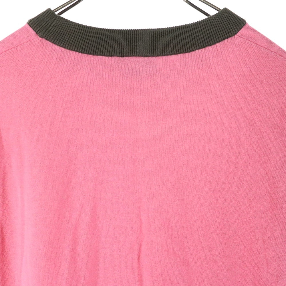 muta(ムータ) MARINE マルニー バイカラー クルーネックニット 長袖Tシャツカットソー ピンク MMSK-446306-NV