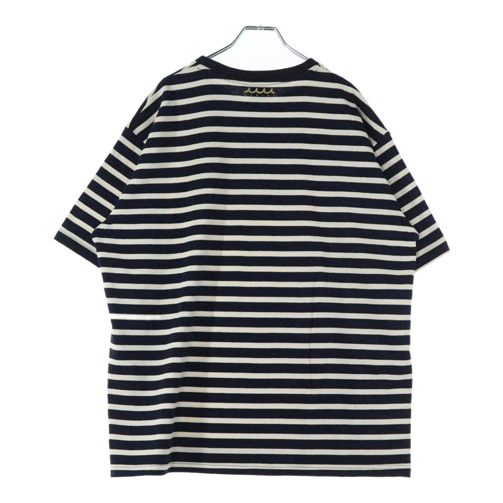 muta(ムータ) MARINE マルニー リンガーボーダー半袖Tシャツカットソー ネイビー/ホワイト MMJC-434426-NVWH